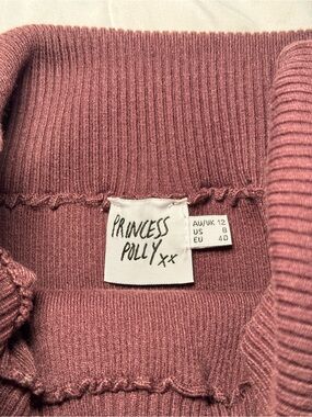 Princess Polly Brown Ribbed Women's Sweater Dress Maxi size 8